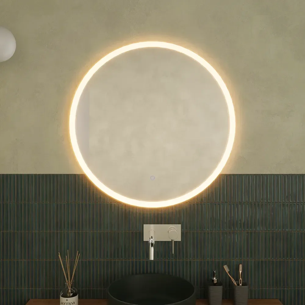 Specchio led Ø 70 cm touch screen luce calda/fredda | Beam