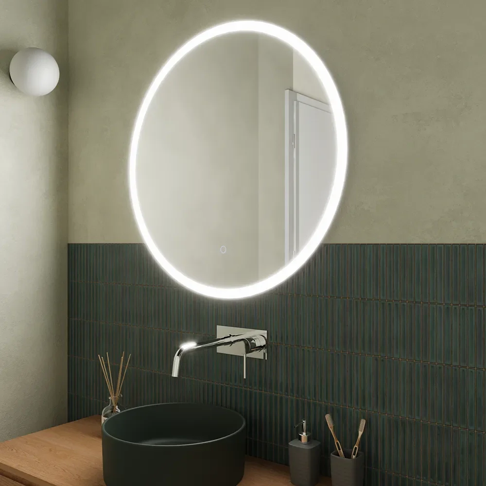 Specchio led Ø 70 cm touch screen luce calda/fredda | Beam - Image 6