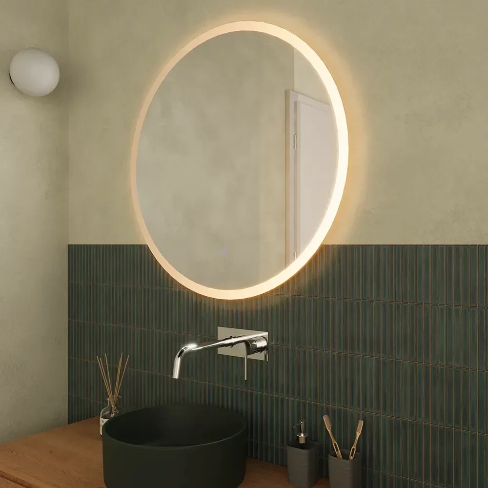 Specchio led Ø 70 cm touch screen luce calda/fredda | Beam - Image 7
