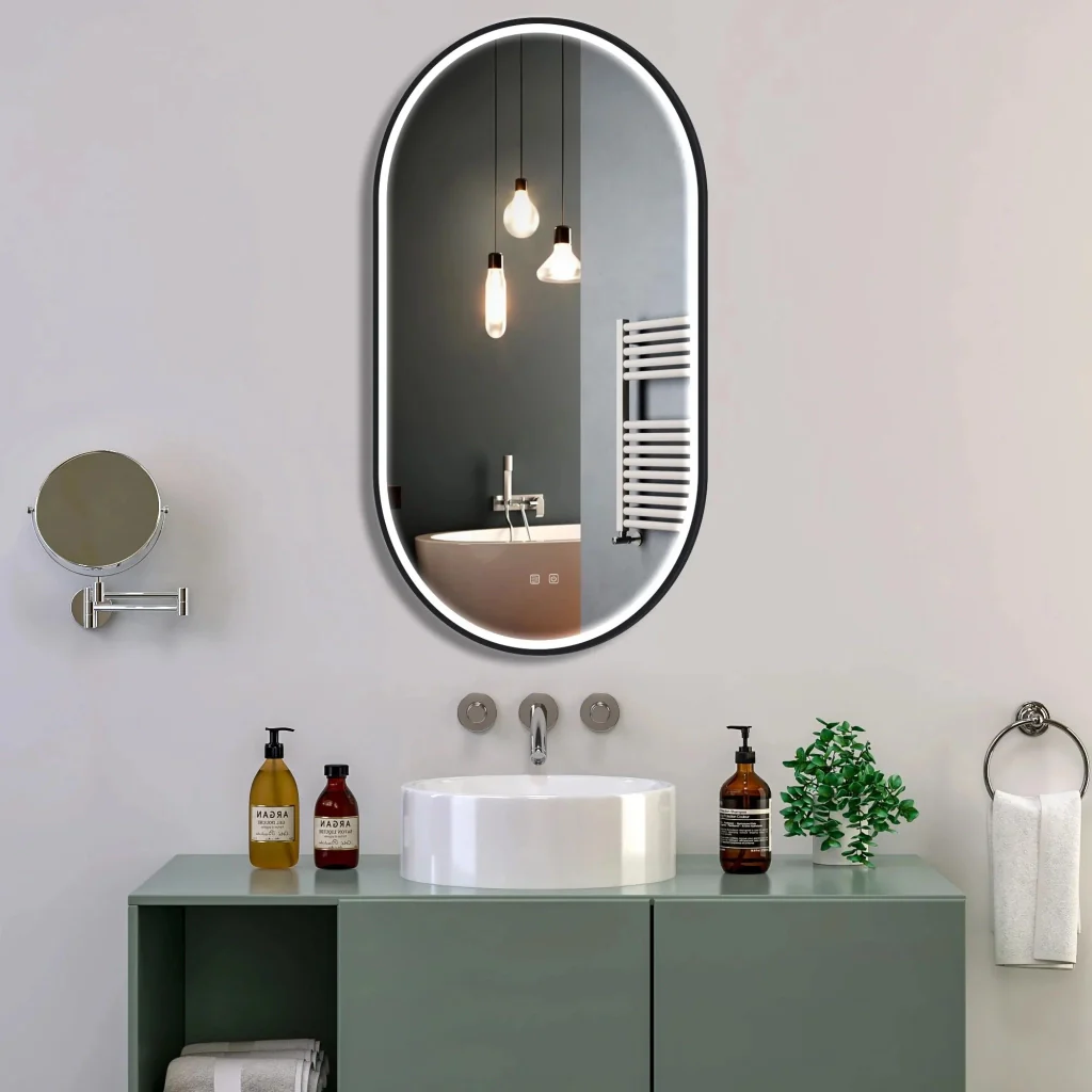 Specchio Led Ovl 50x100cm Black - Image 3