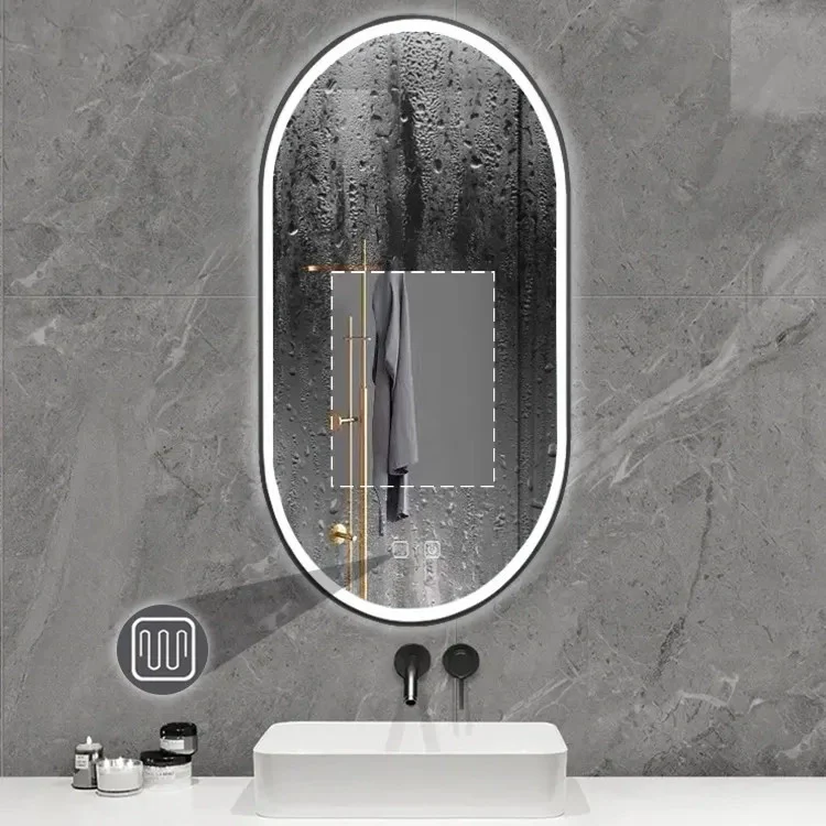 Specchio Led Ovl 50x100cm Black - Image 6