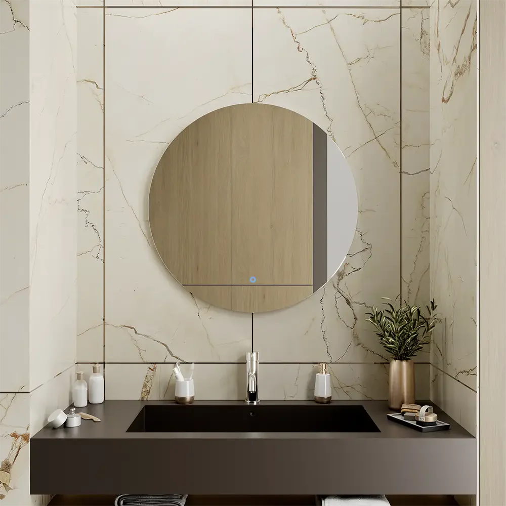 Specchio led tondo Ø 70 cm retroilluminato luce calda/fredda/neutra con sensore touch-screen