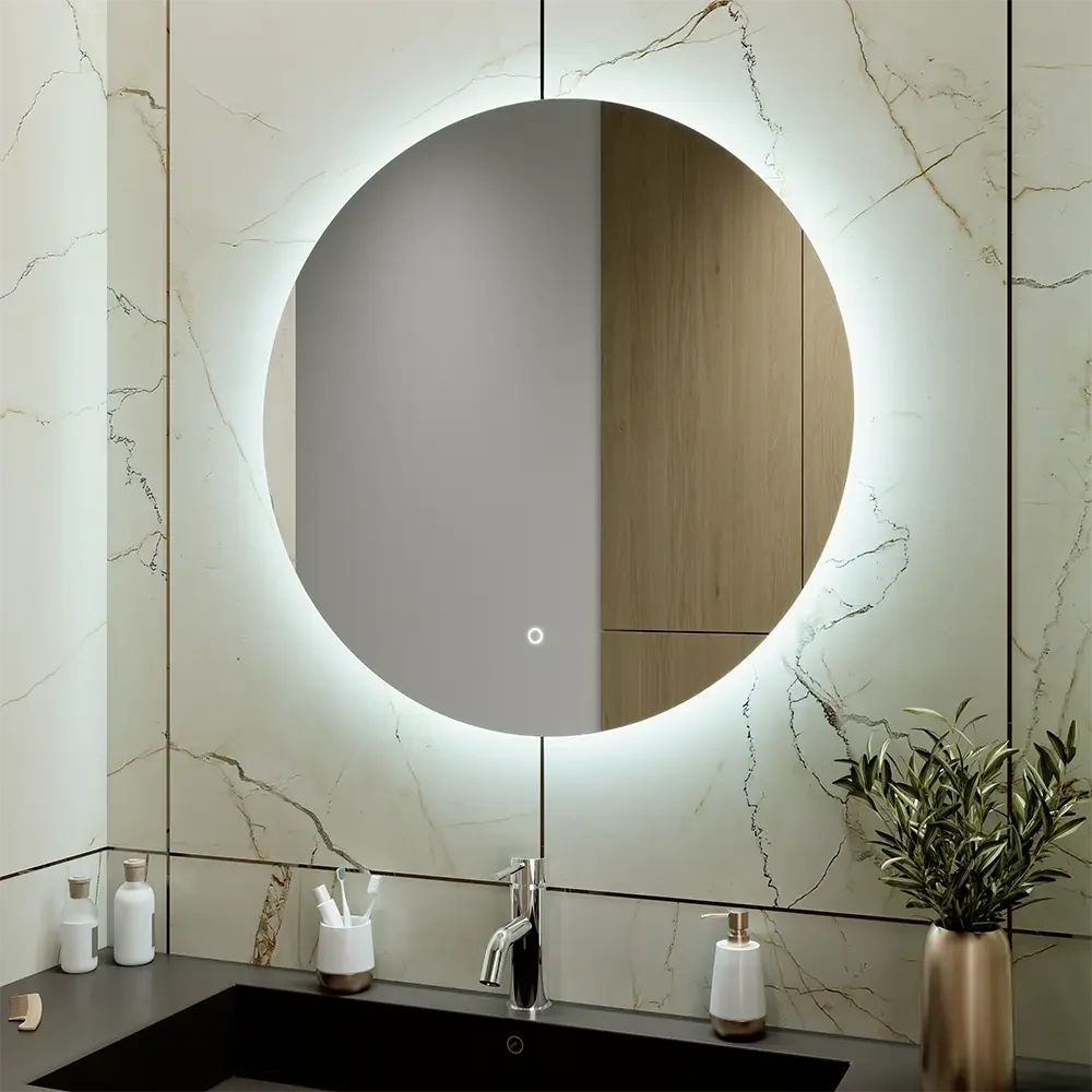 Specchio led tondo Ø 70 cm retroilluminato luce calda/fredda/neutra con sensore touch-screen - Image 3