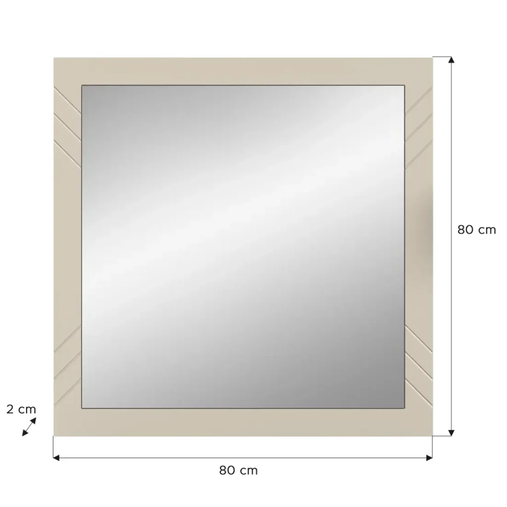 Specchio LUNA – Beige opaco – Quadrato 80x80 cm – Da appendere - Image 3