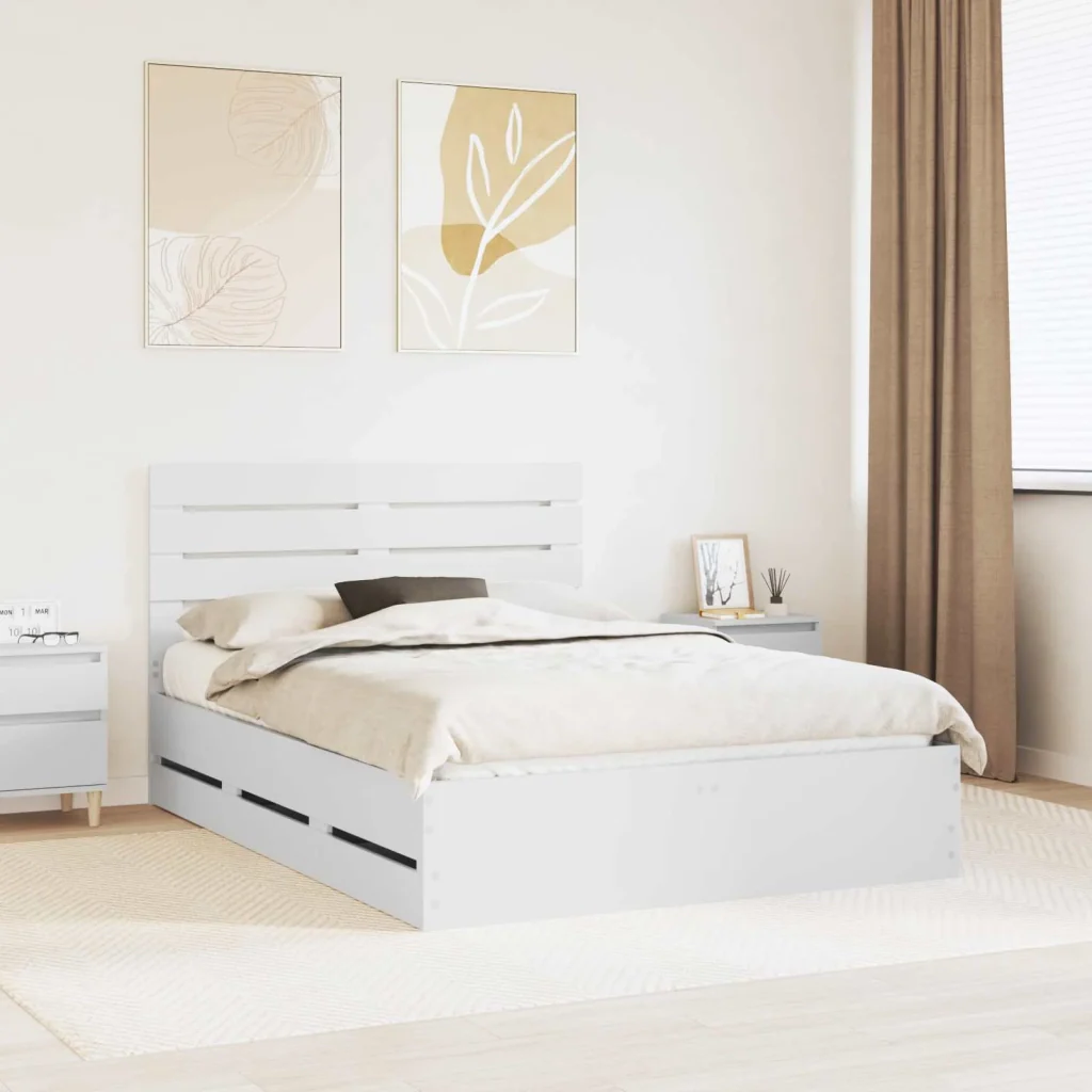Struttura del letto Bianco 150 x 200 cm Legno Ingegnerizzato 3411494