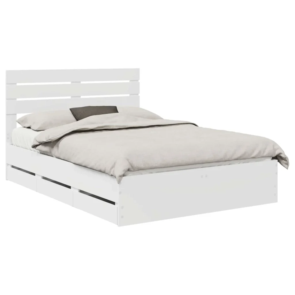Struttura del letto Bianco 150 x 200 cm Legno Ingegnerizzato 3411494 - Image 2