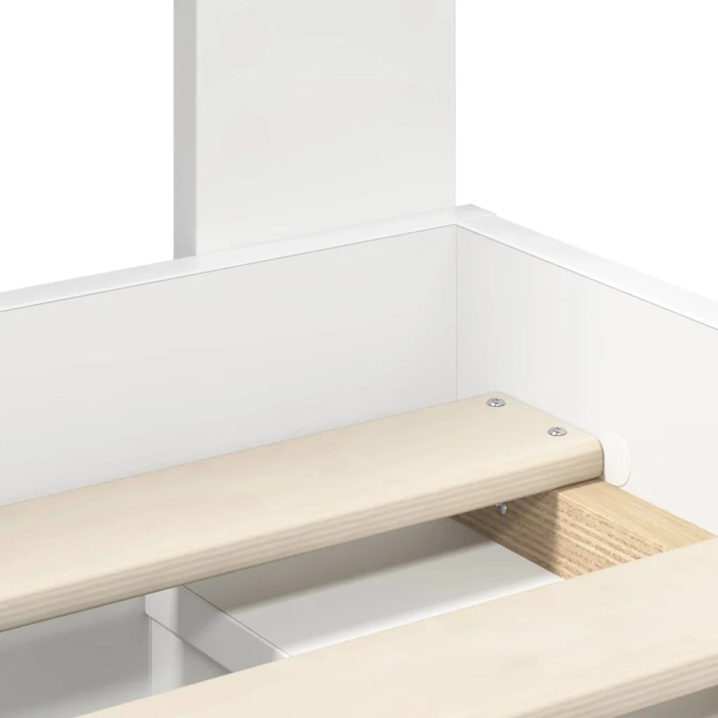 Struttura del letto Bianco 150 x 200 cm Pino massello 3411399 - Image 10