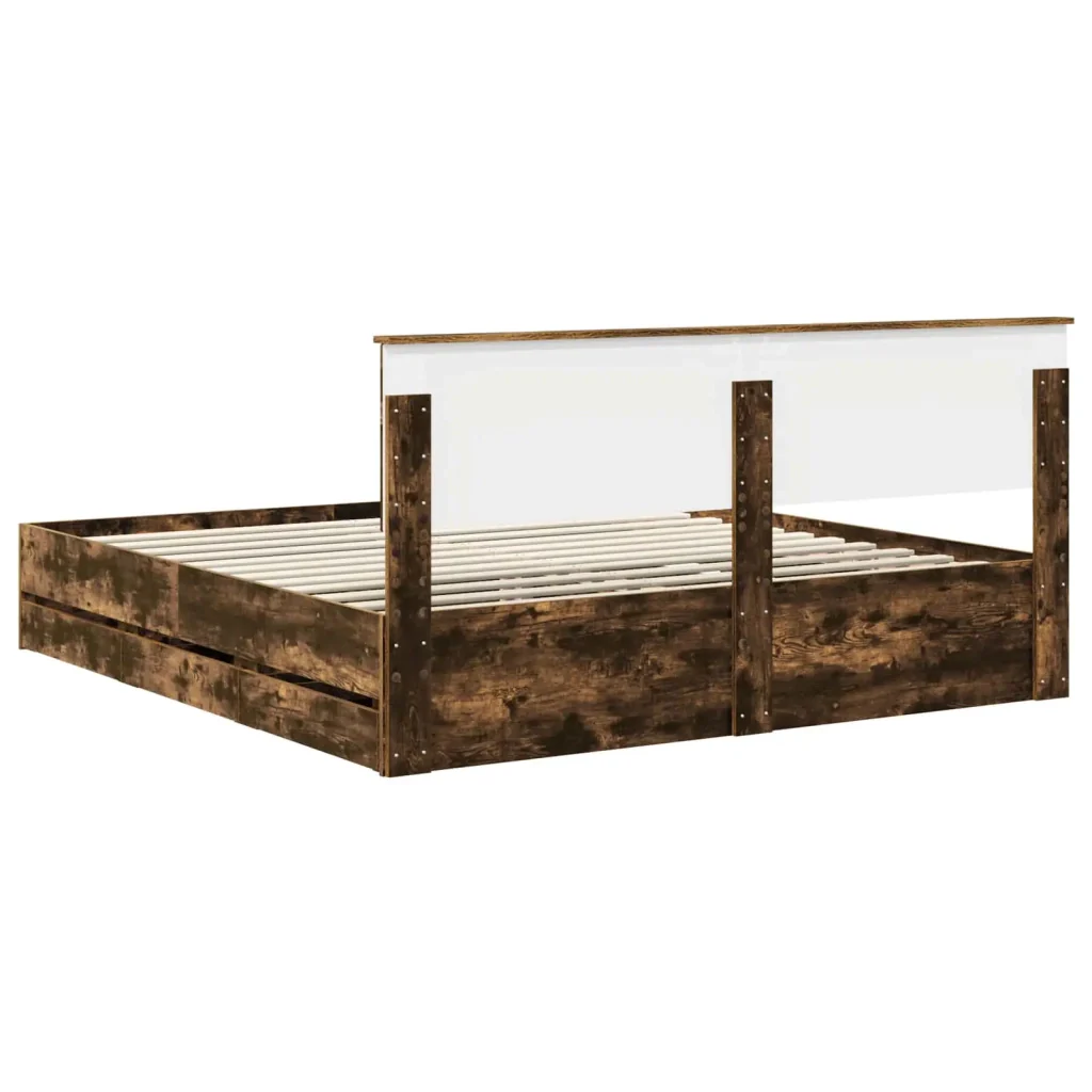 Struttura del letto con cassetto Rovere fumé 180 x 200 cm - Image 10