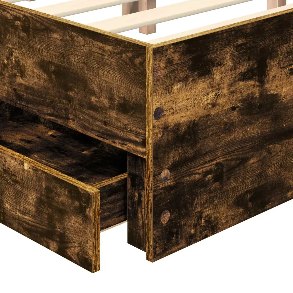 Struttura del letto con cassetto Rovere fumé 180 x 200 cm - Image 10
