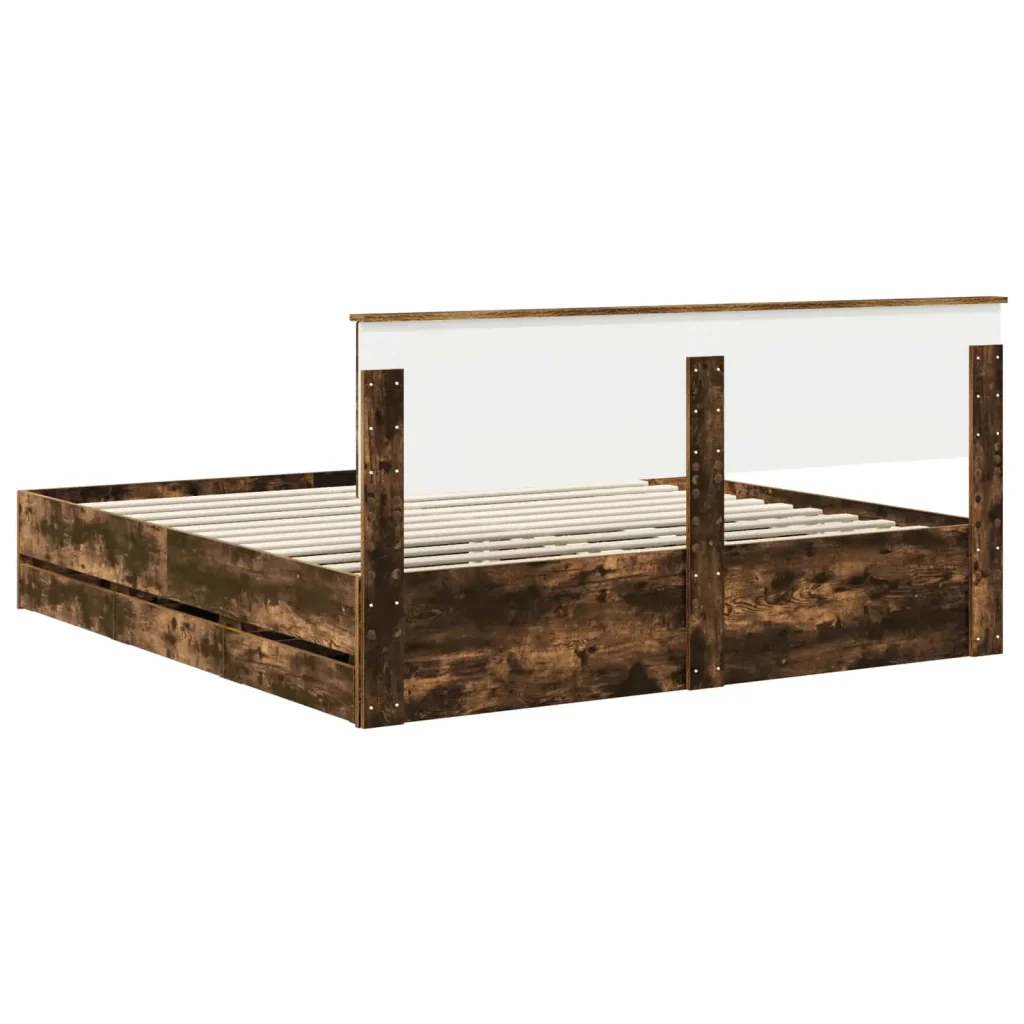 Struttura del letto con cassetto Rovere fumé 180 x 200 cm - Image 10