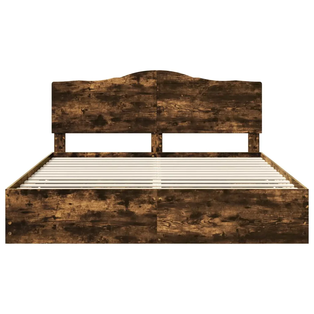 Struttura del letto con cassetto Rovere Fumo 180 x 200 cm - Image 8