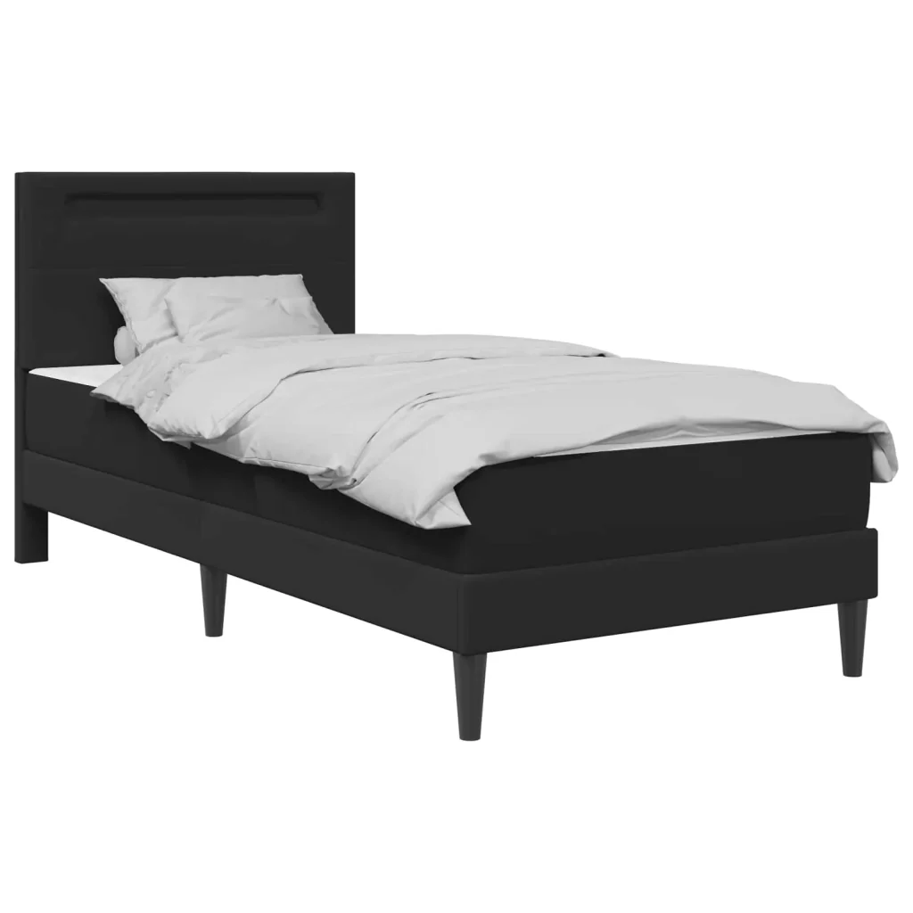 Struttura del letto con strisce LED Nero 90 x 190 cm Similpelle 3415283 - Image 3