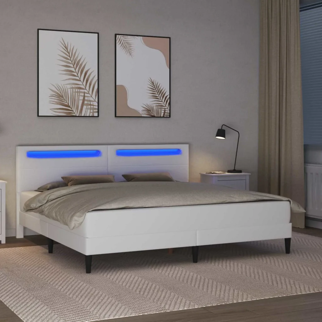 Struttura del letto con testiera Bianco 180 x 200 cm Similpelle 3415287 - Image 4