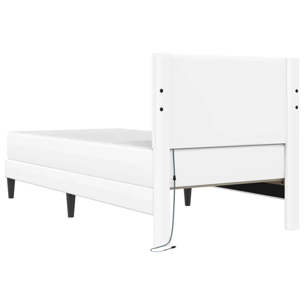 Struttura del letto con testiera Bianco 90 x 190 cm Similpelle 3415284 - Image 10