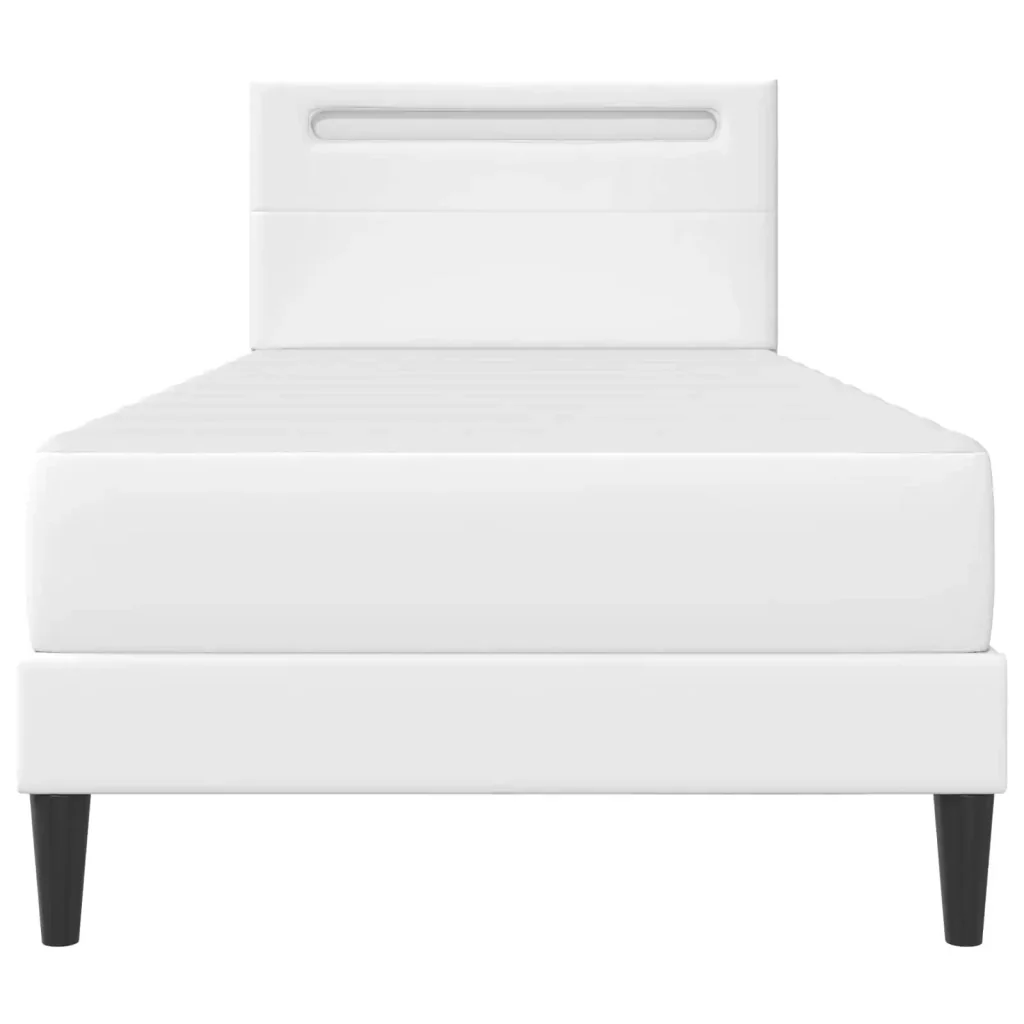Struttura del letto con testiera Bianco 90 x 190 cm Similpelle 3415284 - Image 8