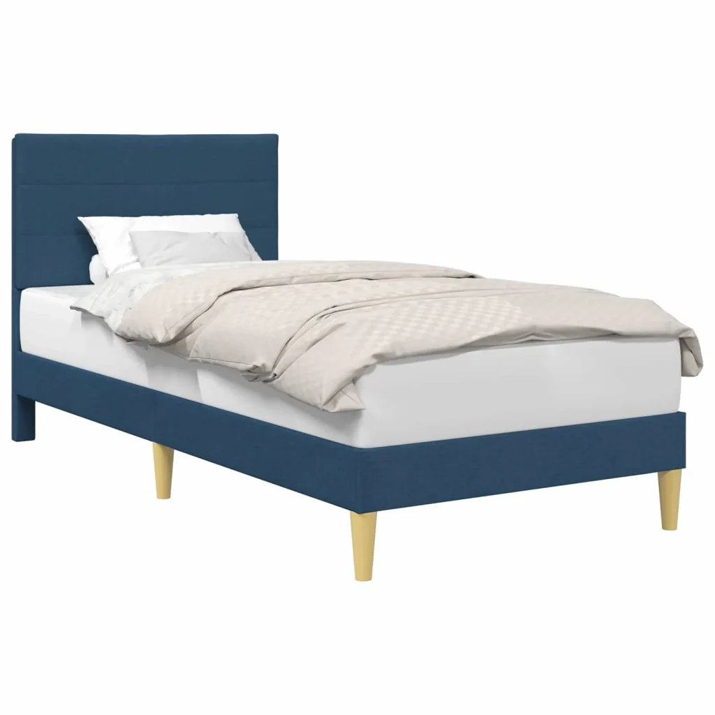 Struttura del letto con testiera Blu 90 x 200 cm Tessuto 42027563 - Image 2