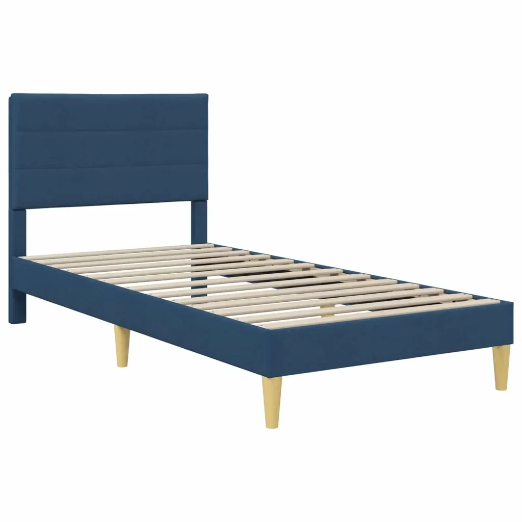Struttura del letto con testiera Blu 90 x 200 cm Tessuto 42027563 - Image 3