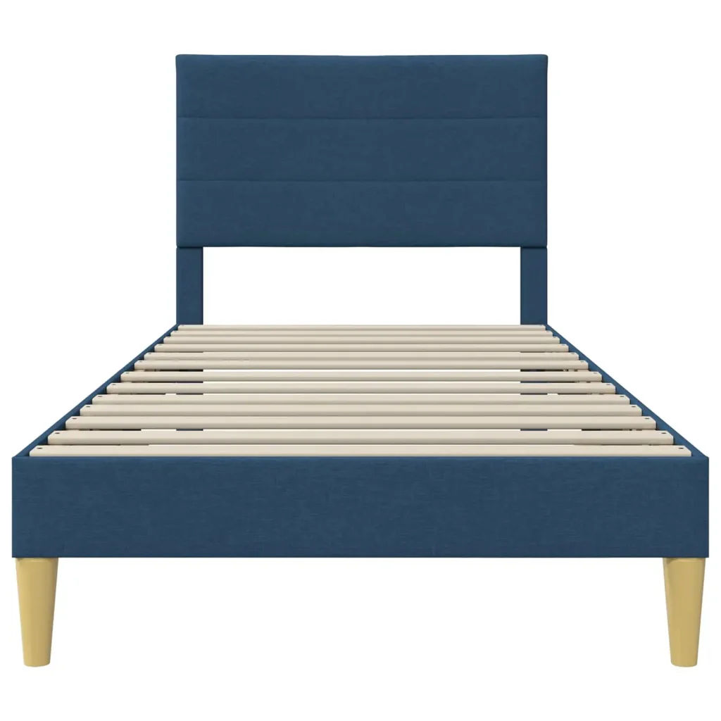 Struttura del letto con testiera Blu 90 x 200 cm Tessuto 42027563 - Image 4
