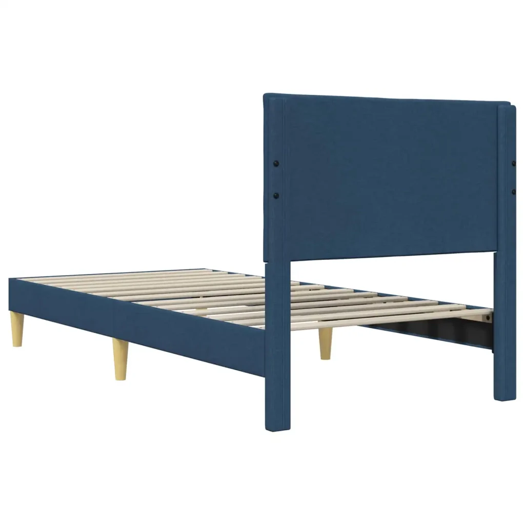 Struttura del letto con testiera Blu 90 x 200 cm Tessuto 42027563 - Image 6