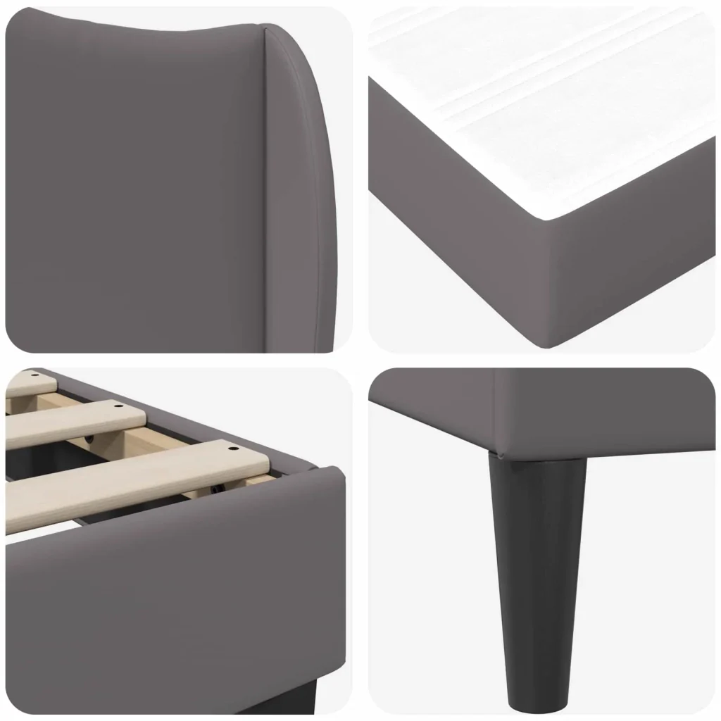 Struttura del letto con testiera Grigio 180 x 200 cm Similpelle 3415271 - Image 9