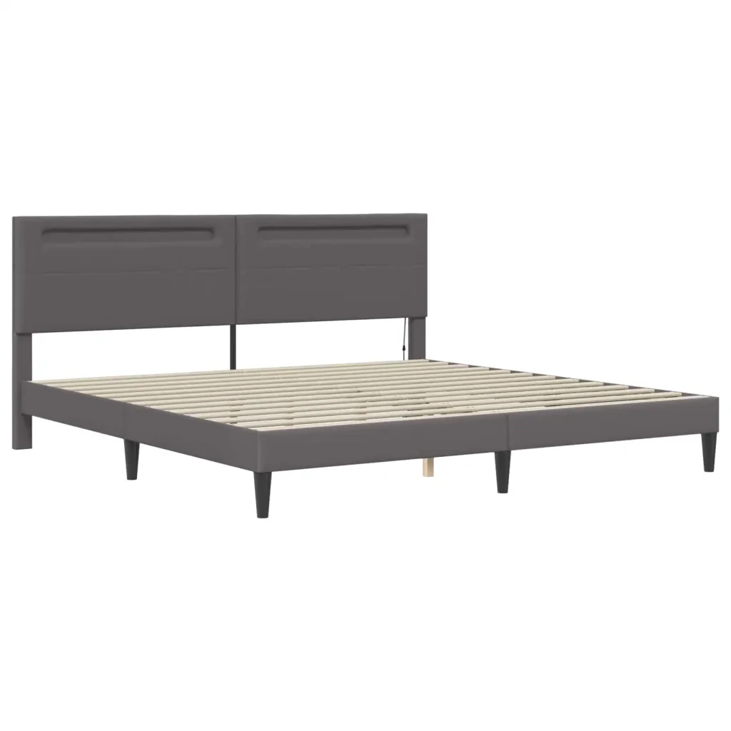 Struttura del letto con testiera Grigio 180 x 200 cm Similpelle 3415285 - Image 6