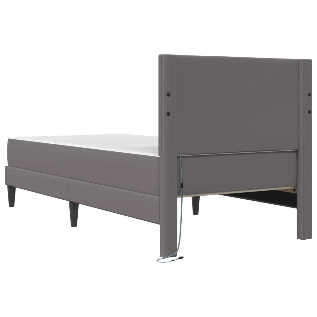 Struttura del letto con testiera Grigio 90 x 190 cm Similpelle 3415282 - Image 10