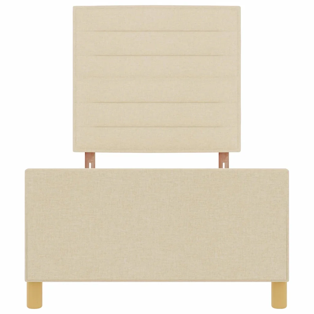 Struttura del letto con testiera Crema 100 x 200 cm Tessuto 3344632 - Image 7