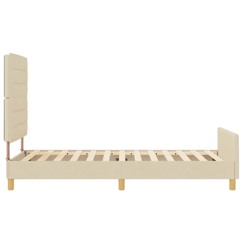 Struttura del letto con testiera Crema 100 x 200 cm Tessuto 3344632 - Image 8