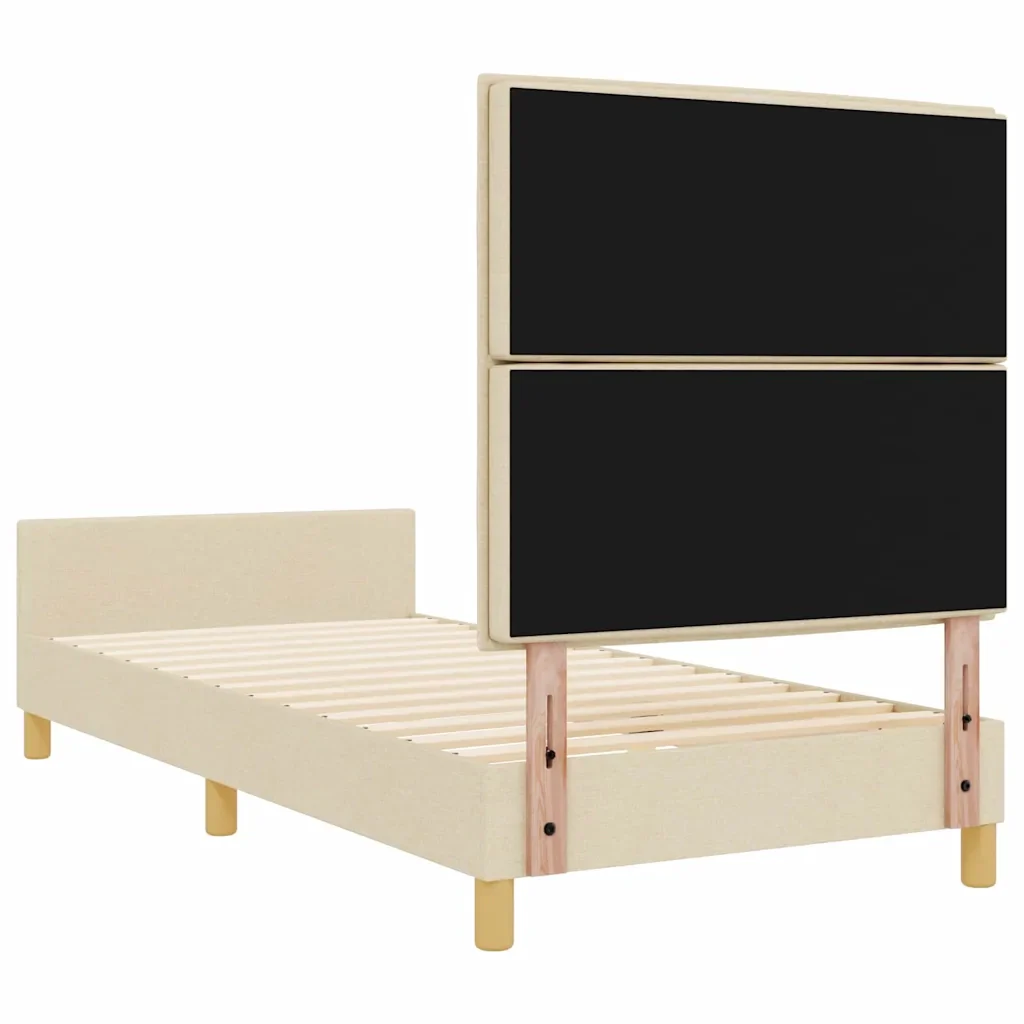 Struttura del letto con testiera Crema 100 x 200 cm Tessuto 3344632 - Image 9