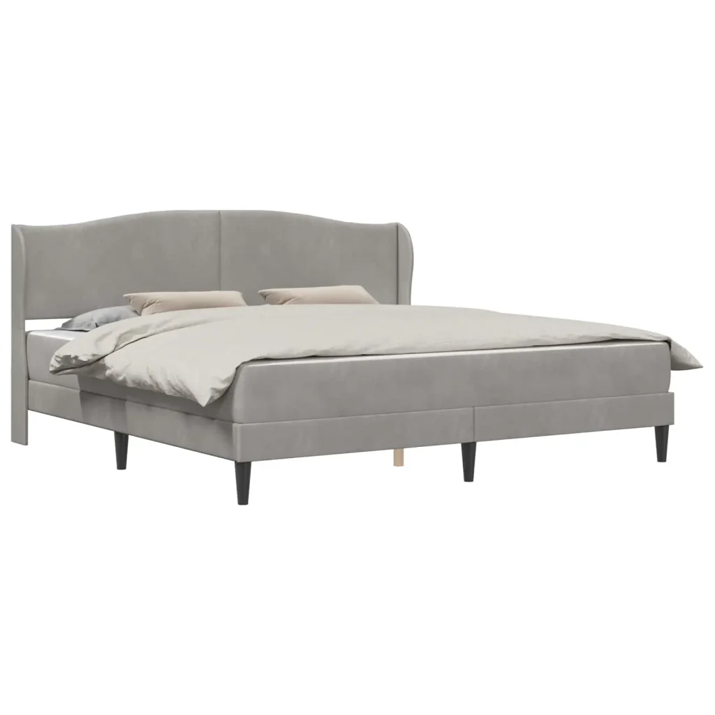 Struttura del letto Grigio Chiaro 180 x 200 cm Velluto 3415277 - Image 2