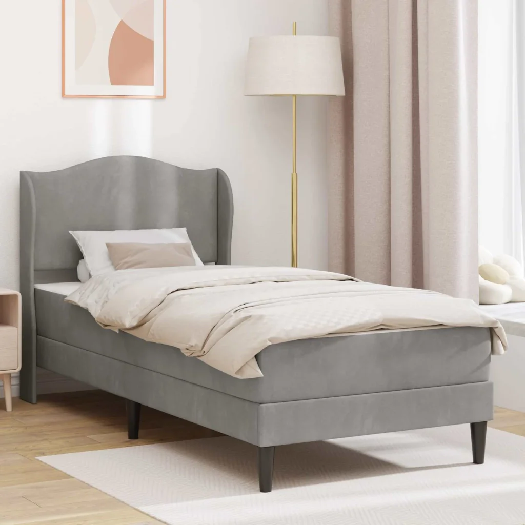 Struttura del letto Grigio Chiaro 90 x 190 cm Velluto 3415274