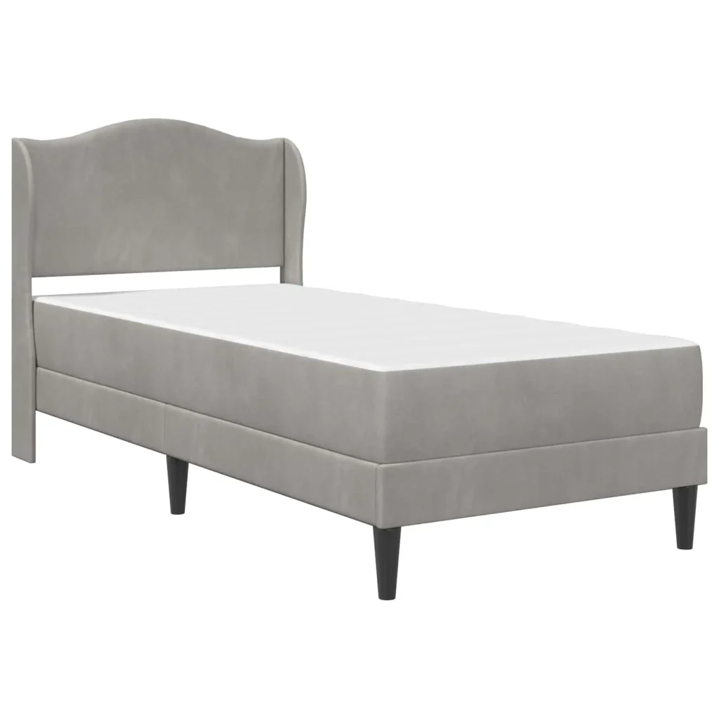 Struttura del letto Grigio Chiaro 90 x 190 cm Velluto 3415274 - Image 3