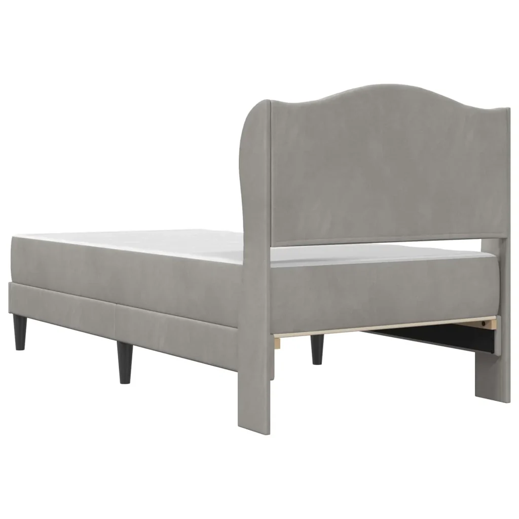 Struttura del letto Grigio Chiaro 90 x 190 cm Velluto 3415274 - Image 8