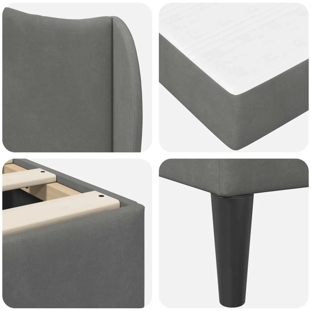 Struttura del letto Grigio Scuro 180 x 200 cm Velluto 3415278 - Image 9