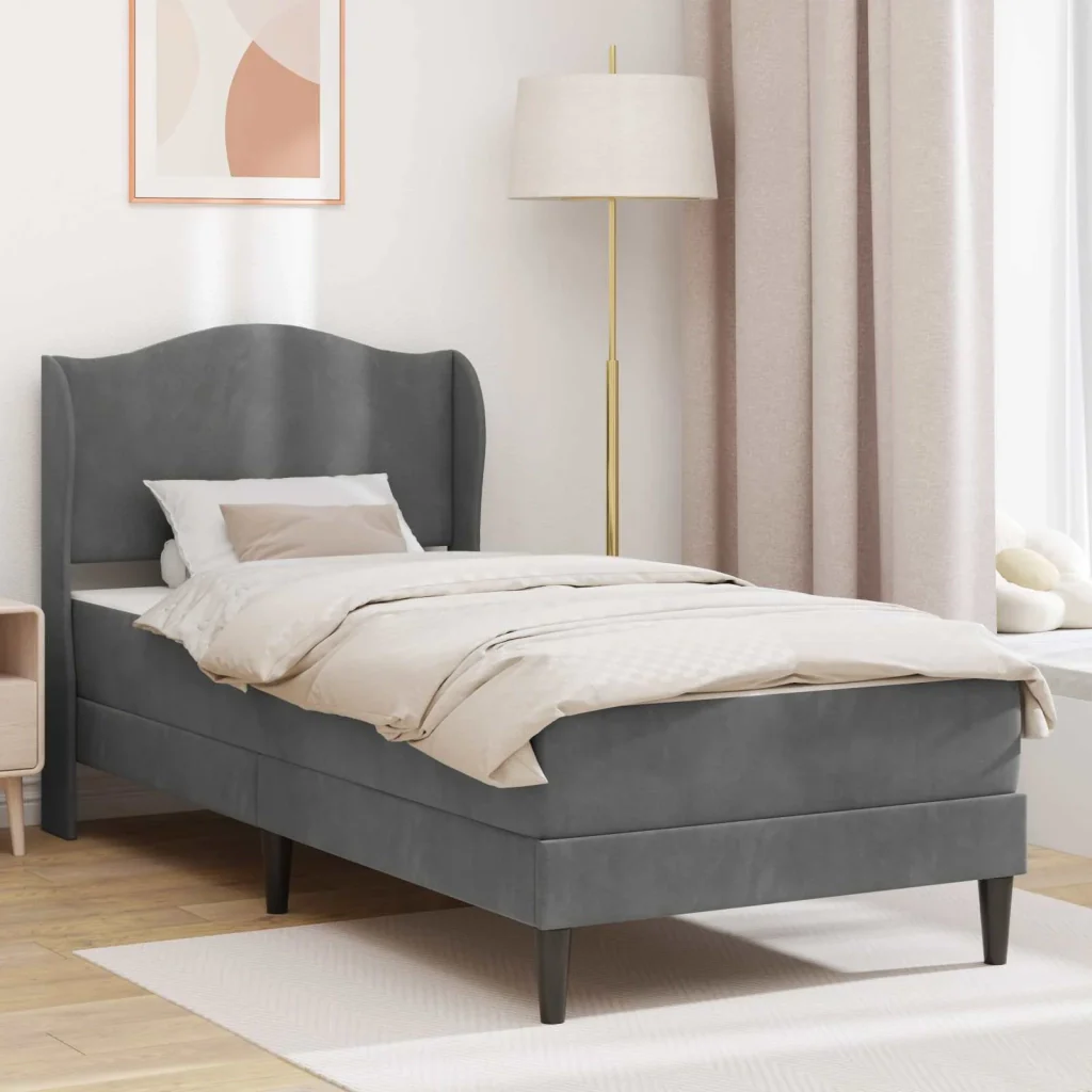 Struttura del letto Grigio Scuro 90 x 190 cm Velluto 3415275