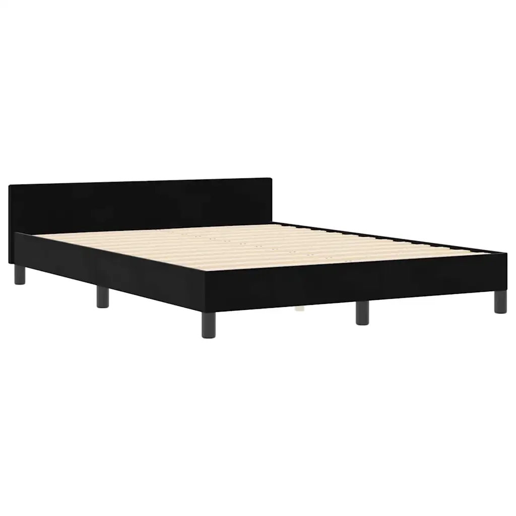 Letto a molle con testiera Nero 160 x 200 cm Velluto 3344953 - Image 4