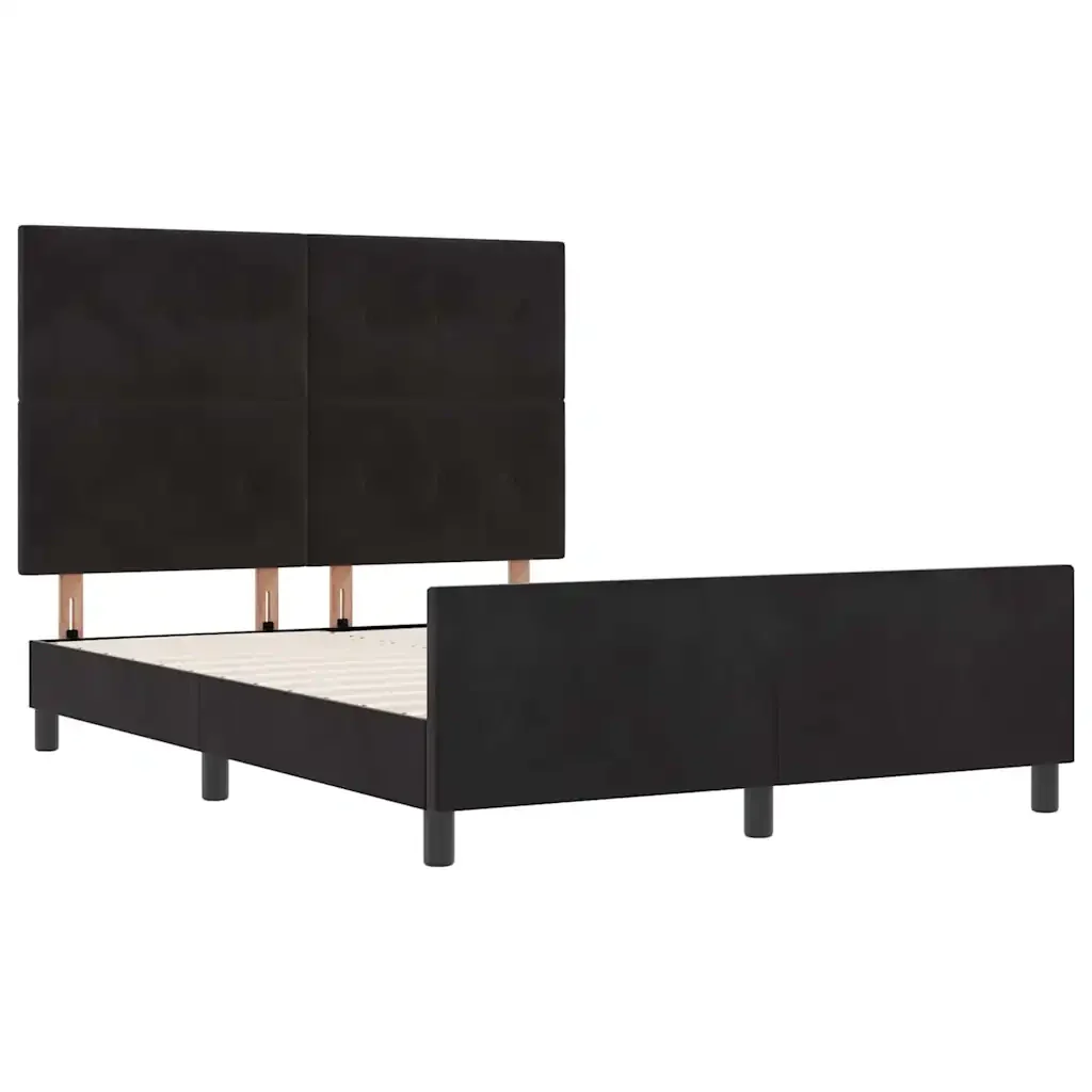 Letto a molle con testiera Nero 160 x 200 cm Velluto 3344953 - Image 5