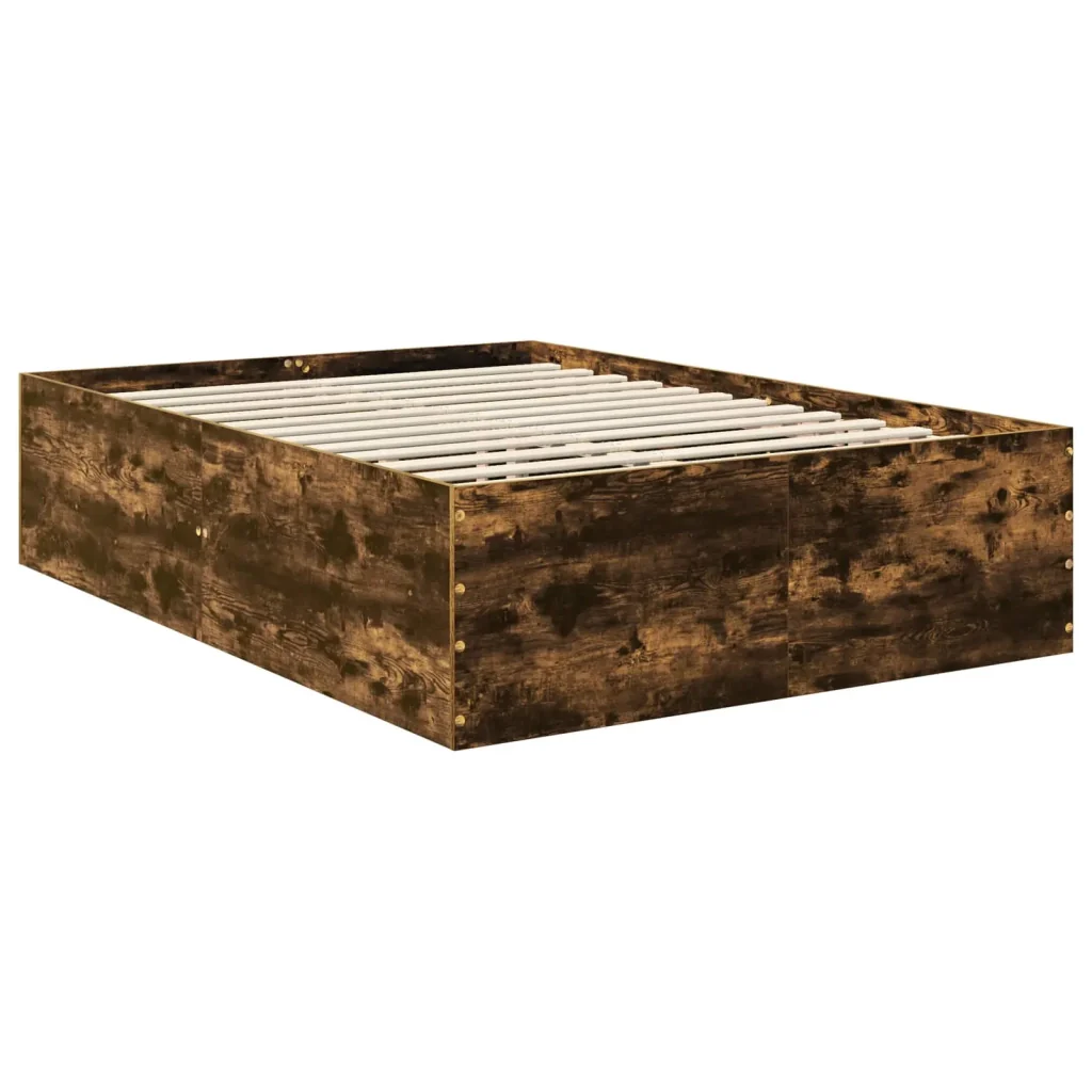 Struttura del letto Rovere fumé 160 x 200 cm Legno multistrato 3408561 - Image 5