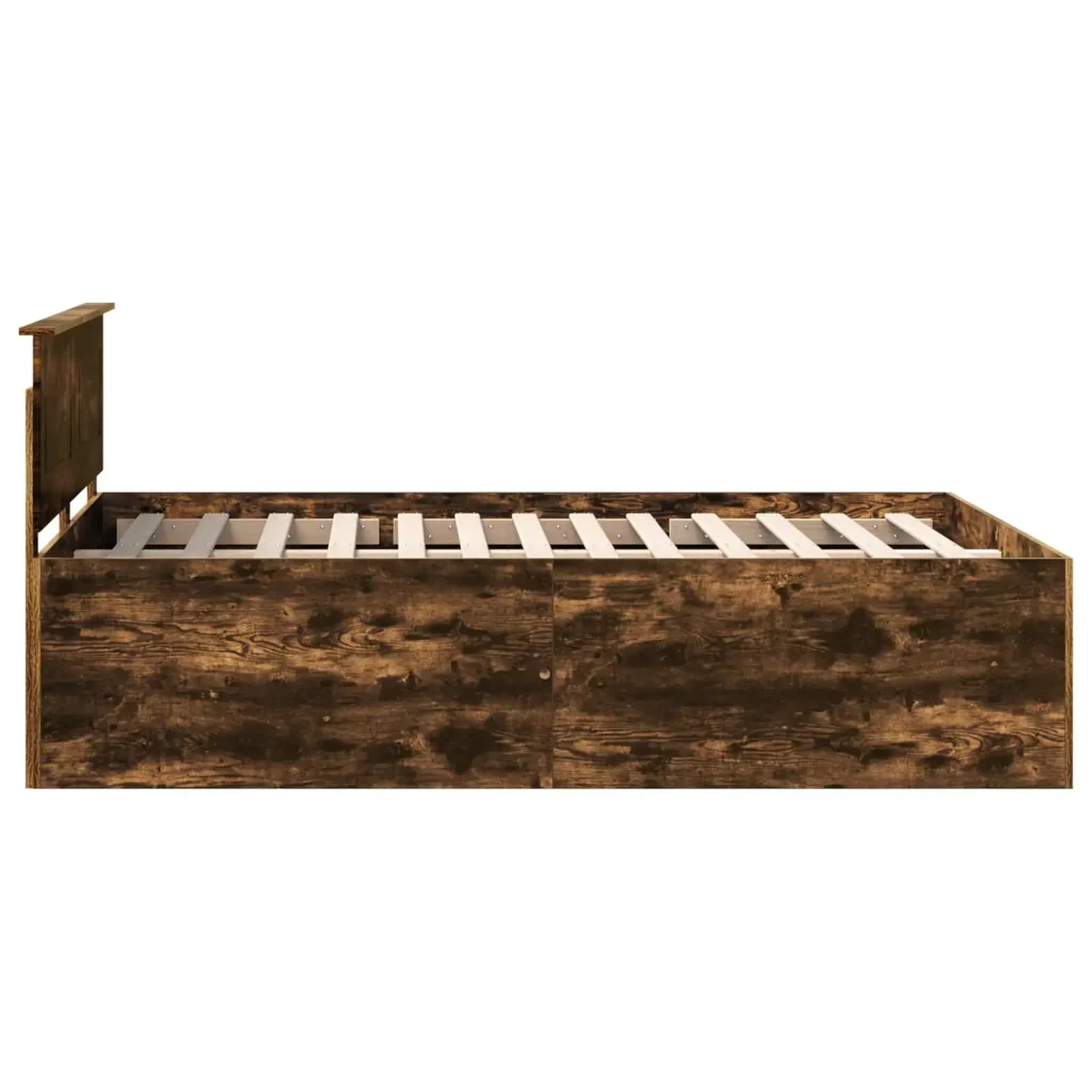 Struttura del letto Rovere fumé 160 x 200 cm Legno multistrato 3408561 - Image 8