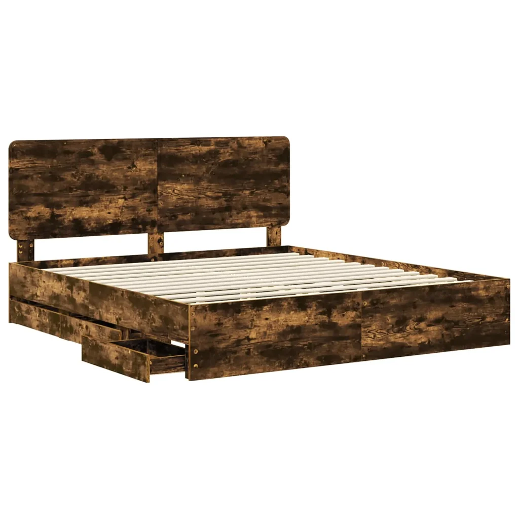 Struttura del letto Rovere fumé Legno Ingegnerizzato - Image 5