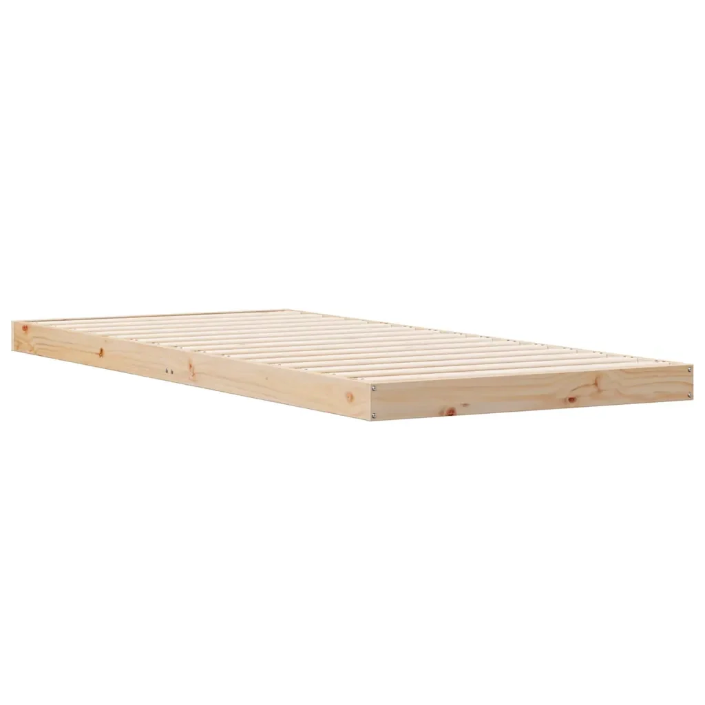 Struttura letto a terra Naturale 90 x 210 cm Pino massello 869734 - Image 4
