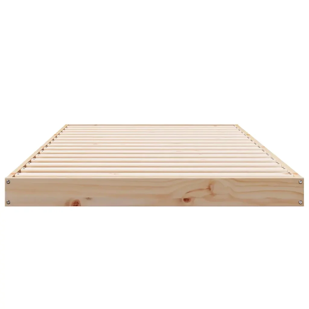 Struttura letto a terra Naturale 90 x 210 cm Pino massello 869734 - Image 5