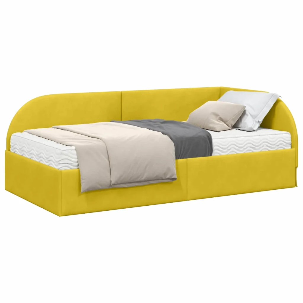 Struttura Letto Angolare con Materasso 2 pcs Giallo Velluto 3394200 - Image 2