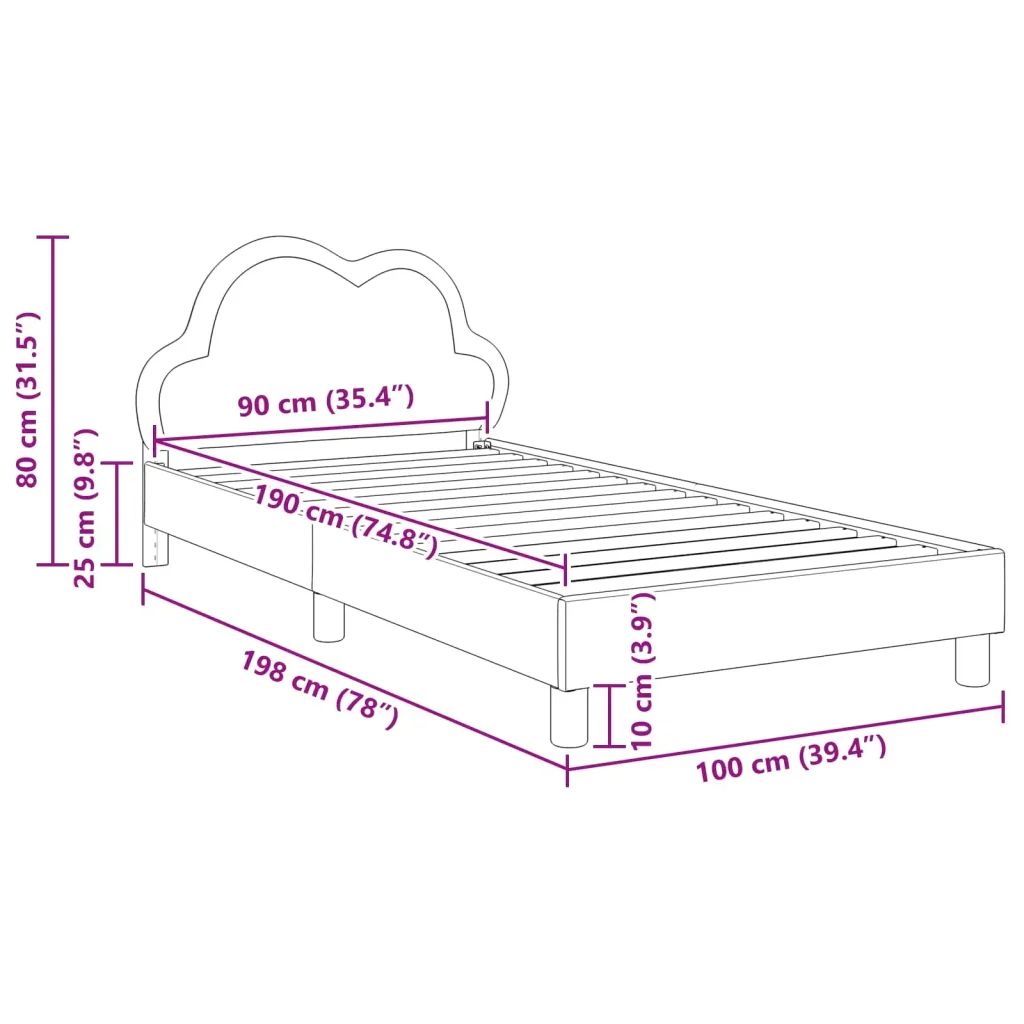 Struttura letto bambini con testata Rosa 90 x 190 cm PU 42011181 - Image 10