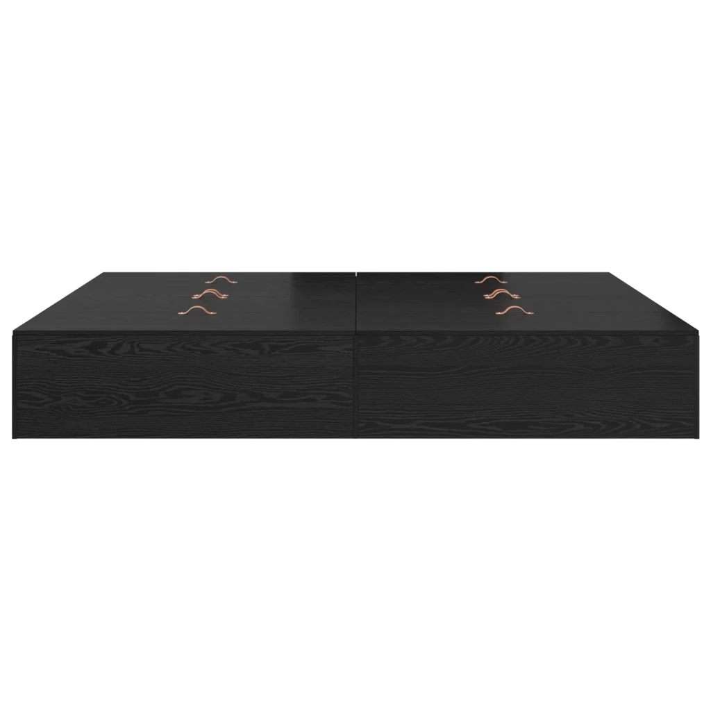 Struttura Letto con Contenitore  Nero Rovere 200x200 cm - Image 7