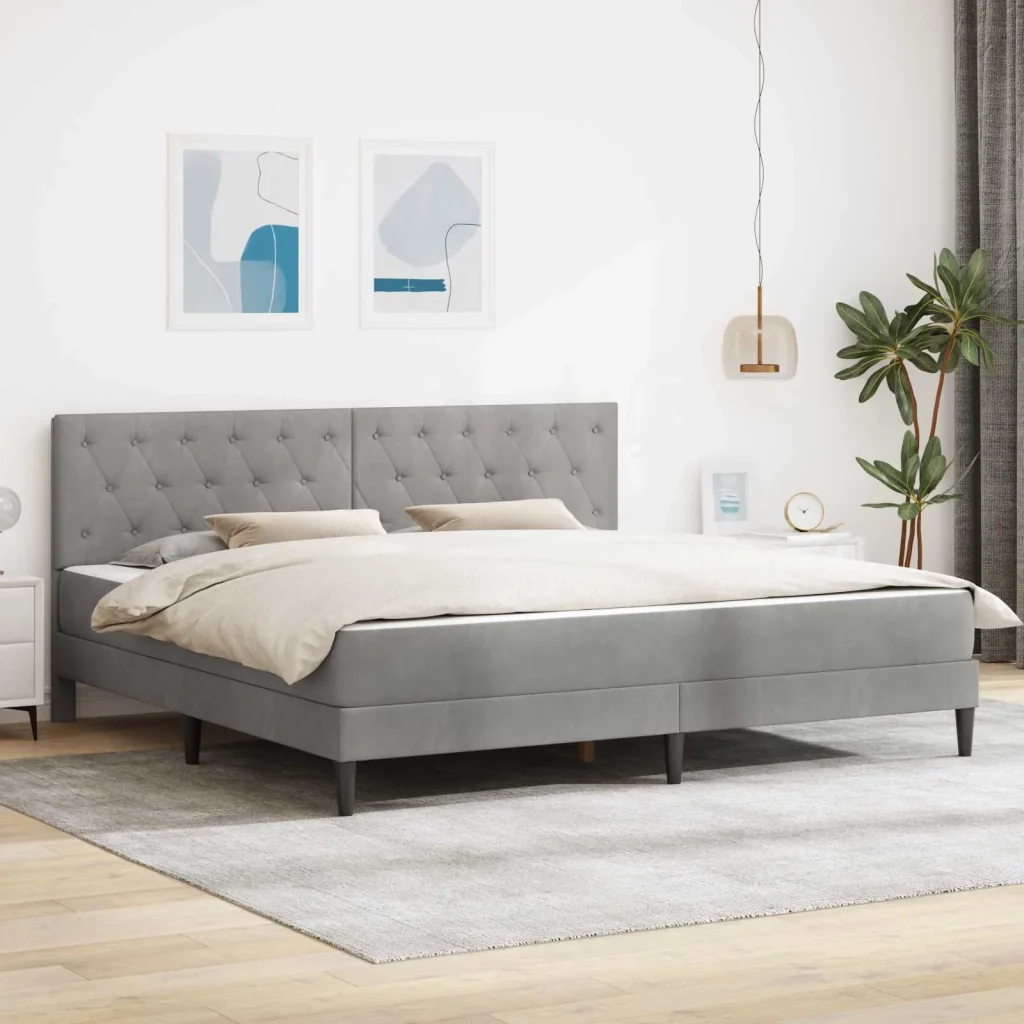 Struttura letto con materasso Grigio chiaro 180 x 200 cm 3415259