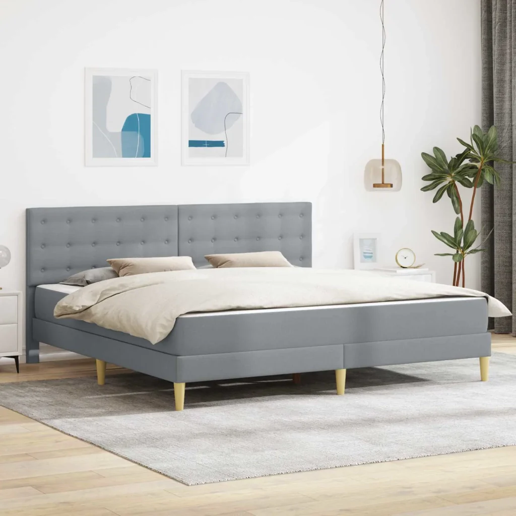 Struttura letto con materasso Grigio chiaro 180 x 200 cm 3415265