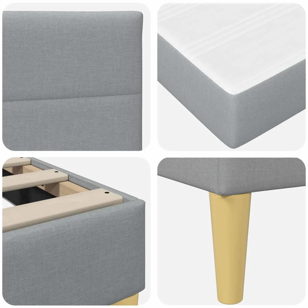 Struttura letto con materasso Grigio chiaro 90 x 190 cm Tessuto 3415250 - Image 9