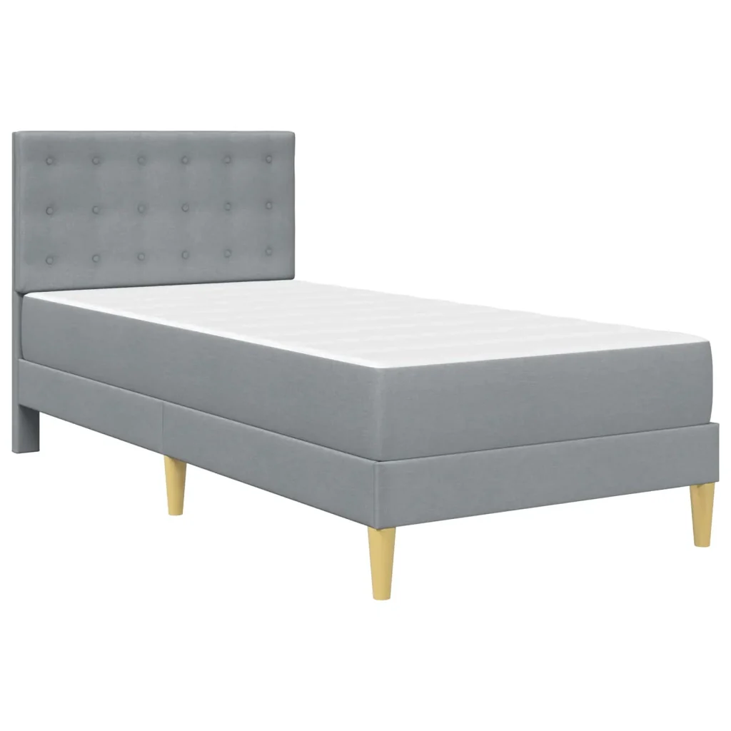 Struttura letto con materasso Grigio chiaro 90 x 190 cm Tessuto 3415262 - Image 3