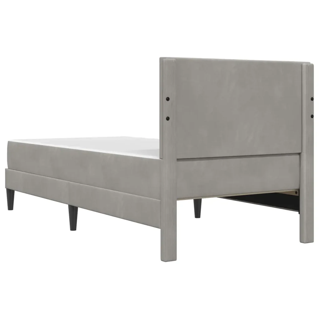 Struttura letto con materasso Grigio chiaro 90 x 190 cm Velluto 3415256 - Image 8